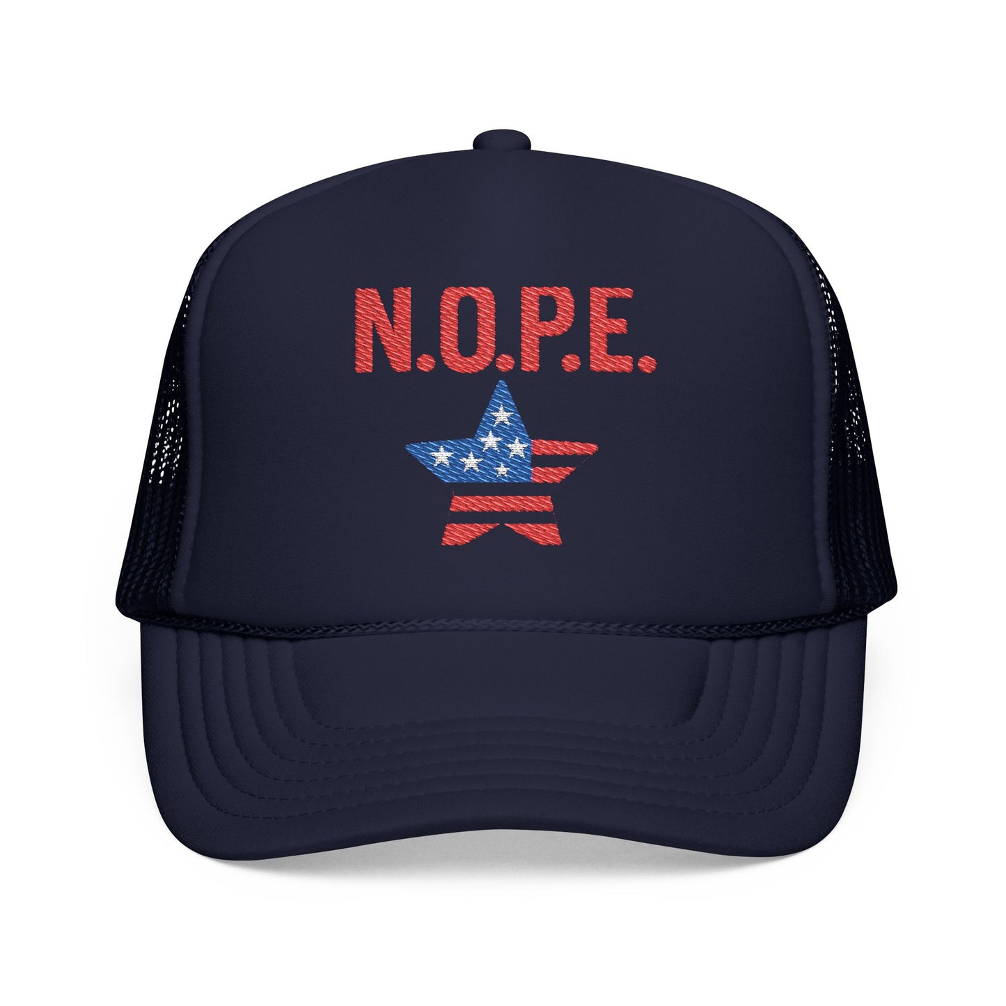 Patriotic Foam Trucker Hat, Embroidered Hat, Casual Gift for Him, Outdoor Cap, Independence Day Apparel, Trendy Headwear