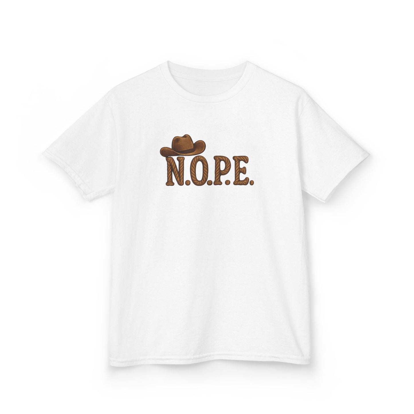 Kids N.O.P.E. Cowboy Tee - Fun Graphic Tee for Kids, Gift for Birthdays, Everyday Wear, Casual Style, Unique Kid's Clothing