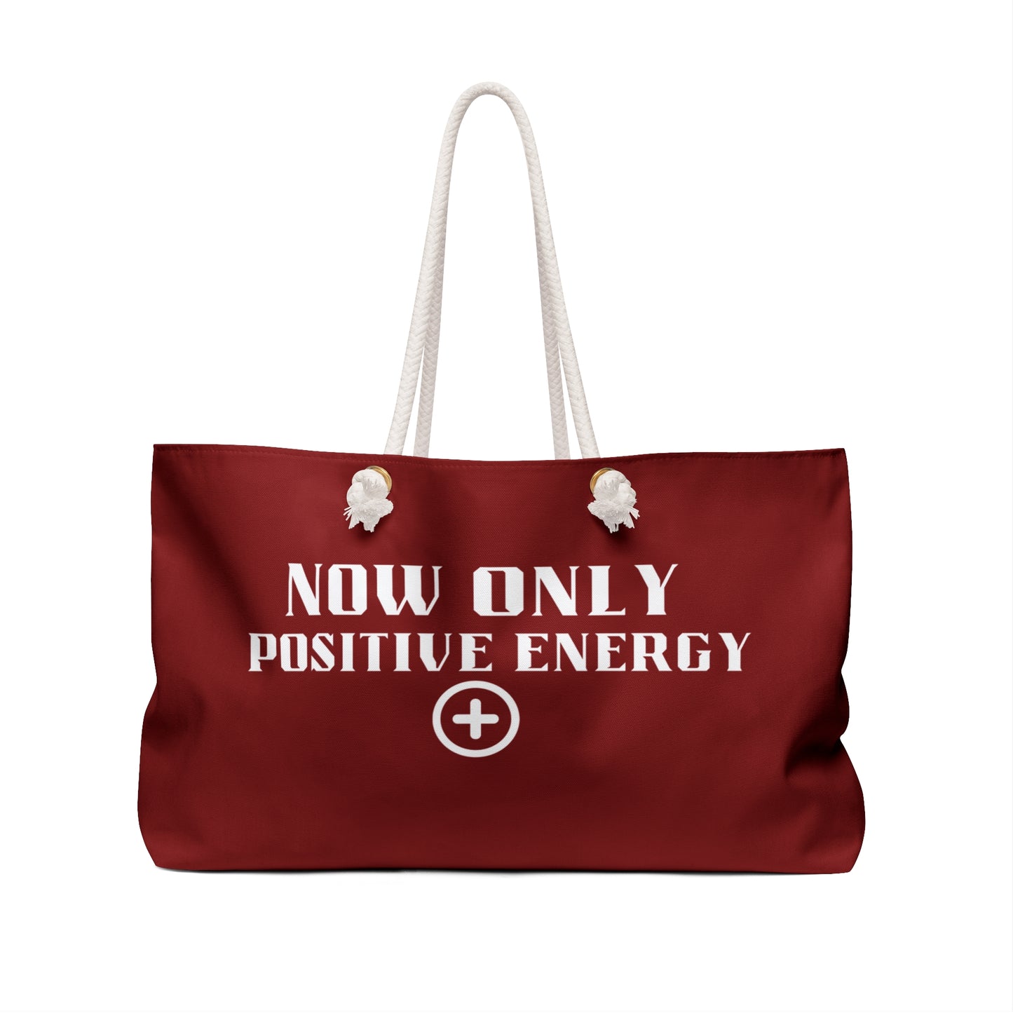 Weekender Bag — "Now Only Positive Energy" Red Travel Tote