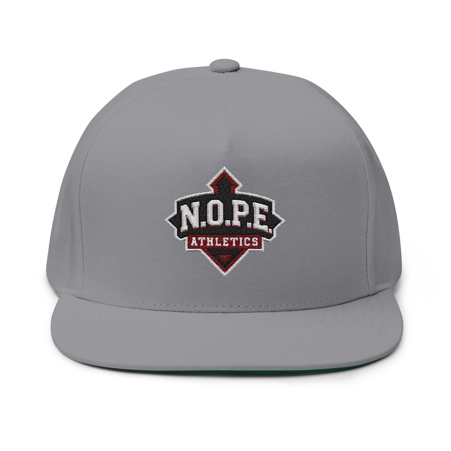 Flat Bill Cap - N.O.P.E Athletics, Athletic Hat for Sports, Motivational Gift, Trendy Apparel, Outdoor Activities, Compete