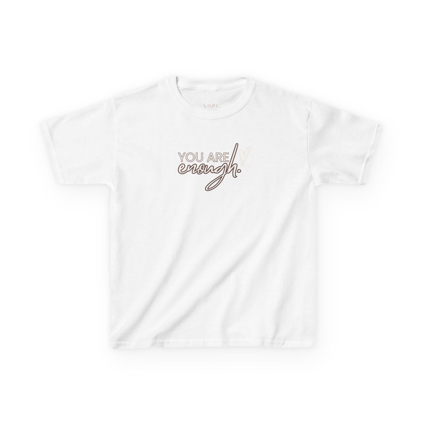 You Are Enough Kids Heavy Cotton™ Tee - Uplifting Affirmation Shirt for Children