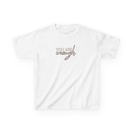 You Are Enough Kids Heavy Cotton™ Tee - Uplifting Affirmation Shirt for Children