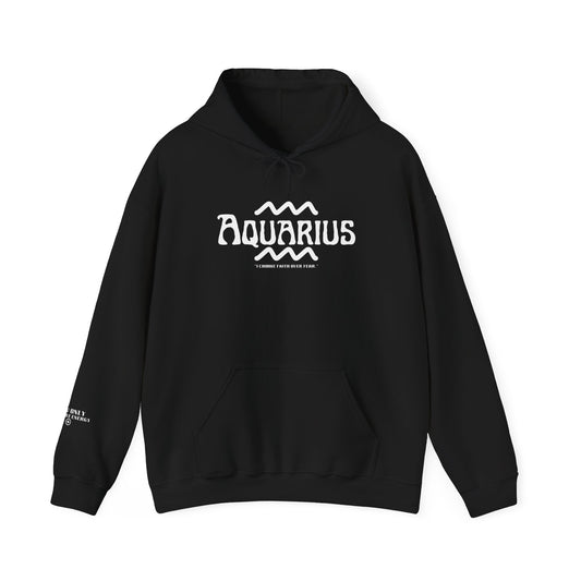 Aquarius Zodiac Hoodie – Minimalist Astrological Sweatshirt