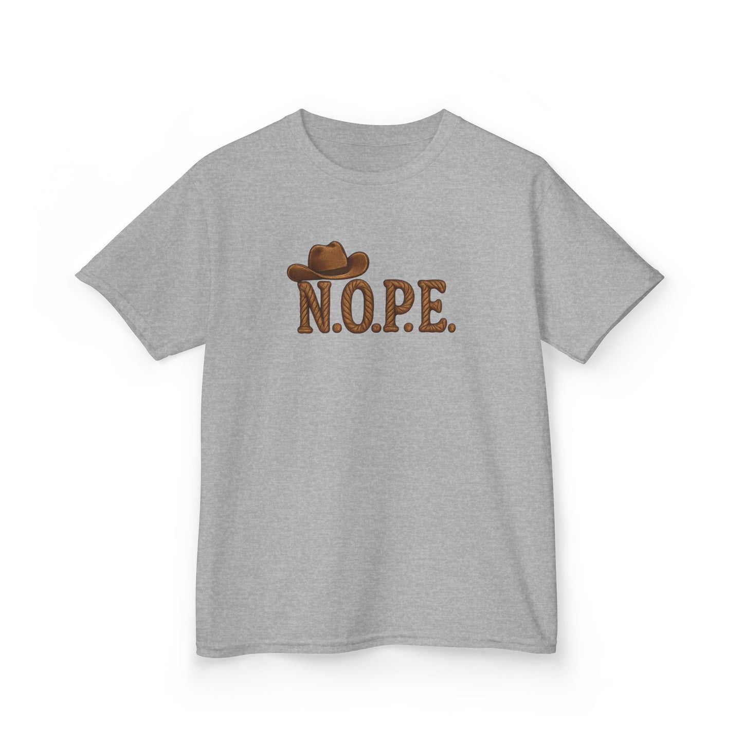 Kids N.O.P.E. Cowboy Tee - Fun Graphic Tee for Kids, Gift for Birthdays, Everyday Wear, Casual Style, Unique Kid's Clothing