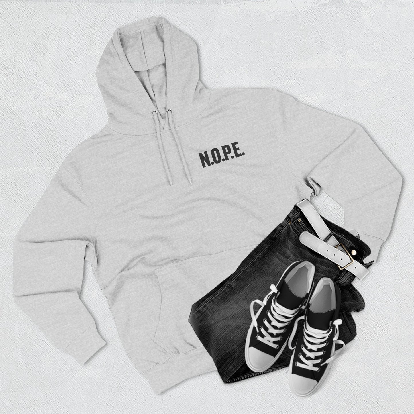 Hoodie — N.O.P.E. Minimal Graphic Fleece Hoodie (Now Only Positive Energy)