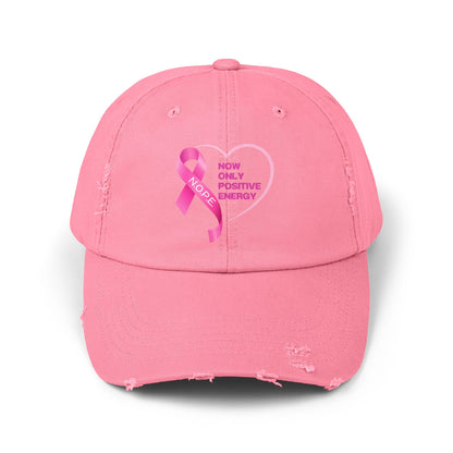 Distressed Cap Positive Energy Breast Cancer Awareness