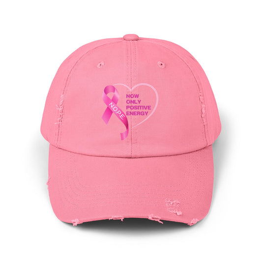 Distressed Cap Positive Energy Breast Cancer Awareness