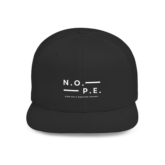N.O.P.E. Flat Bill Snapback Hat - Stylish Cap for Positive Vibes