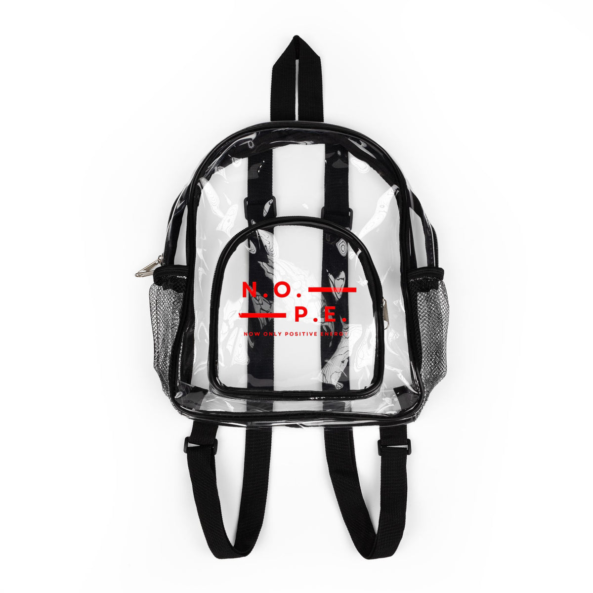 N.O.P.E. Clear Stadium Backpack – Red Logo | Game Day Essentials, Concert Ready, School Compliant