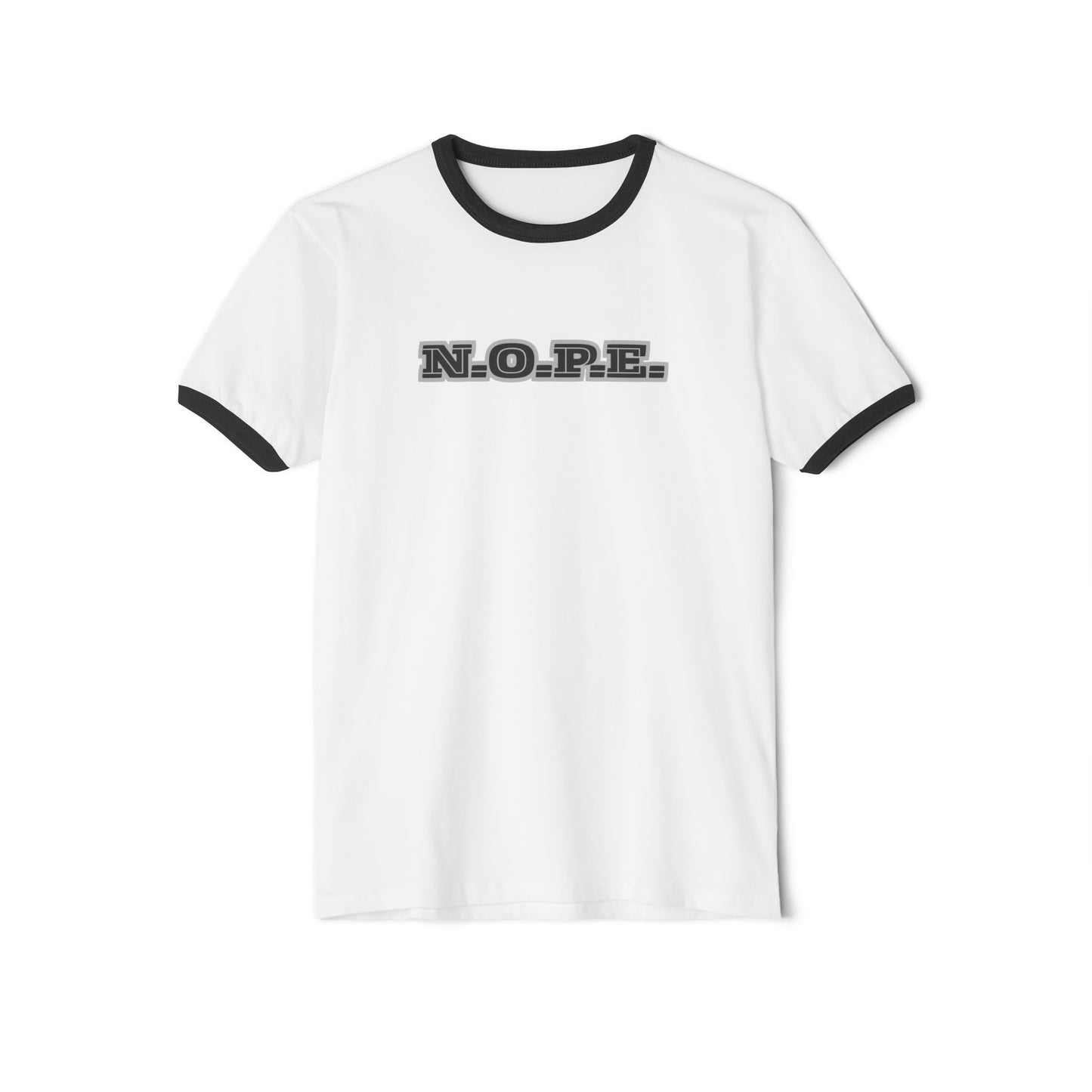 N.O.P.E. Unisex Cotton Ringer T-Shirt - Casual Wear, Gift for Friends, Trendy Outfit, Summer Fashion, Weekend Vibes