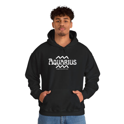 Aquarius Zodiac Hoodie – Minimalist Astrological Sweatshirt